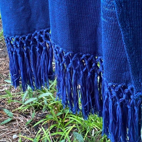 Lilly Pulitzer Blue thistle Tatum Ombré fringe Cardigan Sweater size Large - Picture 7 of 11